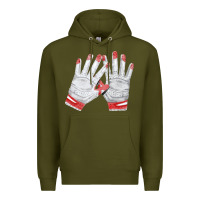 Army Green batting gloves Premium Hoodie - FaDigitalArtStudio