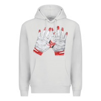 Dove Grey batting gloves Premium Hoodie - FaDigitalArtStudio