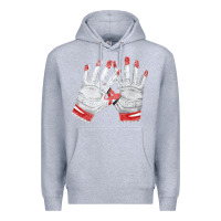 Heather Grey batting gloves Premium Hoodie - FaDigitalArtStudio