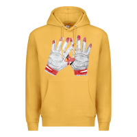 Mustard batting gloves Premium Hoodie - FaDigitalArtStudio