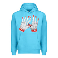 Ocean Blue batting gloves Premium Hoodie - FaDigitalArtStudio