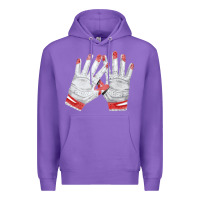 Purple batting gloves Premium Hoodie - FaDigitalArtStudio