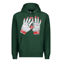 Sports Green batting gloves Premium Hoodie - FaDigitalArtStudio