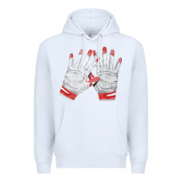 White batting gloves Premium Hoodie - FaDigitalArtStudio