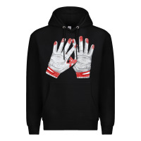 Black batting gloves Premium Hoodie - FaDigitalArtStudio