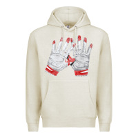 Oatmeal Heather batting gloves Premium Hoodie - FaDigitalArtStudio