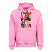 Fuchsia Pink love cow valentine Urban Hoodie - RacoonDesign