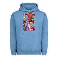 Pigment Pebble Blue love cow valentine Urban Hoodie - RacoonDesign