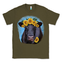 Army Green Black Angus with Sunflower Classic Tee - Jasminsmagicworld