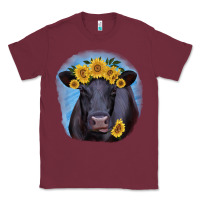 Burgundy Black Angus with Sunflower Classic Tee - Jasminsmagicworld