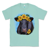 Seafoam Black Angus with Sunflower Classic Tee - Jasminsmagicworld
