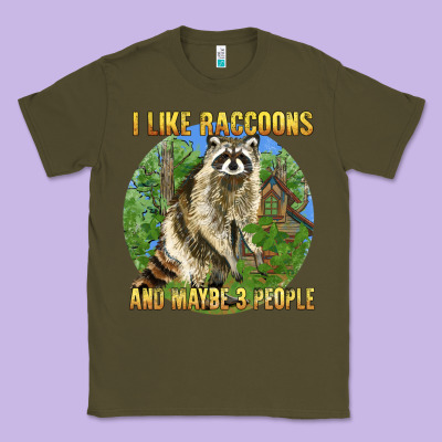 I Like Raccoons And 3 People Classic Tee Designed By Barkaloodesign