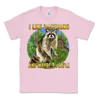 Bubblegum Pink i like raccoons and 3 people Classic Tee - BarkalooDesign