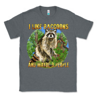 Charcoal Heather i like raccoons and 3 people Classic Tee - BarkalooDesign