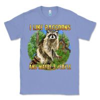 Colony Blue i like raccoons and 3 people Classic Tee - BarkalooDesign