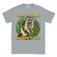 Heather Grey i like raccoons and 3 people Classic Tee - BarkalooDesign