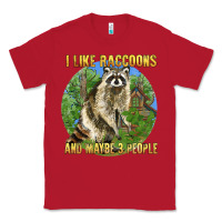 Red i like raccoons and 3 people Classic Tee - BarkalooDesign