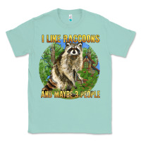 Seafoam i like raccoons and 3 people Classic Tee - BarkalooDesign