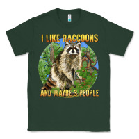 Sports Green i like raccoons and 3 people Classic Tee - BarkalooDesign