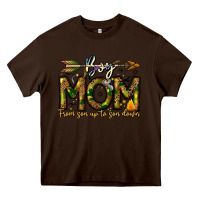 Chocolate Brown Boy Mom From Son Up To Son Down Heavy Core Tee - CowhideDigitalArt