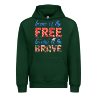 Forest Green home of the free because of the brave Urban Hoodie - HRA Design Shop
