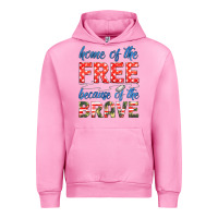 Fuchsia Pink home of the free because of the brave Urban Hoodie - HRA Design Shop