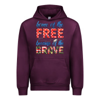 Mauve Wine home of the free because of the brave Urban Hoodie - HRA Design Shop