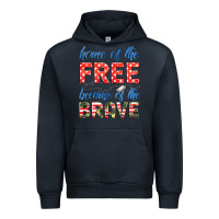 Navy home of the free because of the brave Urban Hoodie - HRA Design Shop