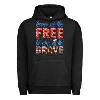 Pigment Black home of the free because of the brave Urban Hoodie - HRA Design Shop