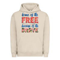 Pigment French Oak home of the free because of the brave Urban Hoodie - HRA Design Shop