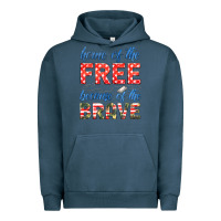 Pigment Midnight Navy home of the free because of the brave Urban Hoodie - HRA Design Shop