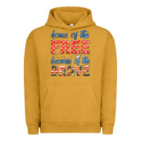 Pigment Peanut Butter home of the free because of the brave Urban Hoodie - HRA Design Shop