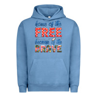 Pigment Pebble Blue home of the free because of the brave Urban Hoodie - HRA Design Shop