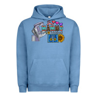 Pigment Pebble Blue mammo technologist Urban Hoodie - CowhideDigitalArt