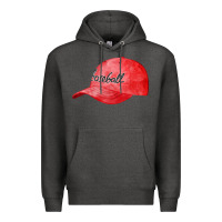 Charcoal Heather blue baseball cap fa element Premium Hoodie - FaDigitalArtStudio