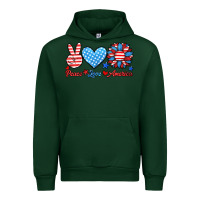 Forest Green peace love america Urban Hoodie - HRA Design Shop