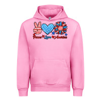 Fuchsia Pink peace love america Urban Hoodie - HRA Design Shop