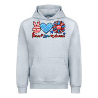 Heather Grey peace love america Urban Hoodie - HRA Design Shop