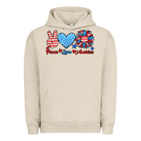 Pigment French Oak peace love america Urban Hoodie - HRA Design Shop