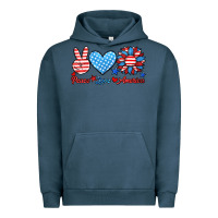 Pigment Midnight Navy peace love america Urban Hoodie - HRA Design Shop