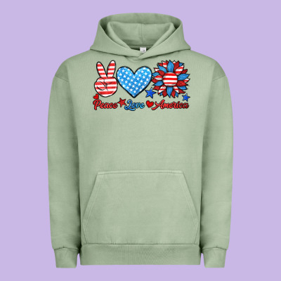 Peace Love America Urban Hoodie Designed By Hra Design Shop