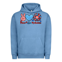 Pigment Pebble Blue peace love america Urban Hoodie - HRA Design Shop