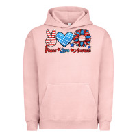 Pigment Salmon peace love america Urban Hoodie - HRA Design Shop