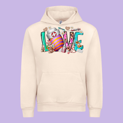 Love Easter Day Nurse Urban Hoodie Designed By Racoondesign