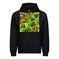 Black St. Patrick's Donkey With Shamrock Seamless Urban Hoodie - FaDigitalArtStudio
