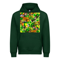 Foreset Green St. Patrick's Donkey With Shamrock Seamless Urban Hoodie - FaDigitalArtStudio