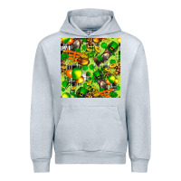Heather Grey St. Patrick's Donkey With Shamrock Seamless Urban Hoodie - FaDigitalArtStudio
