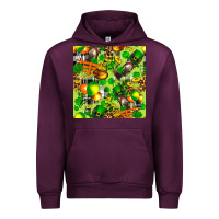 Mauve Wine St. Patrick's Donkey With Shamrock Seamless Urban Hoodie - FaDigitalArtStudio