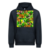 Navy St. Patrick's Donkey With Shamrock Seamless Urban Hoodie - FaDigitalArtStudio