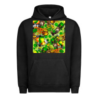 Pigment Black St. Patrick's Donkey With Shamrock Seamless Urban Hoodie - FaDigitalArtStudio